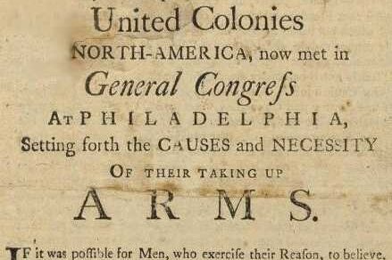 Causes and Necessity of Taking Up Arms